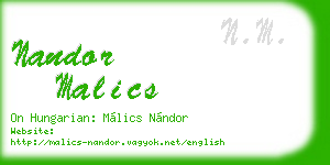 nandor malics business card